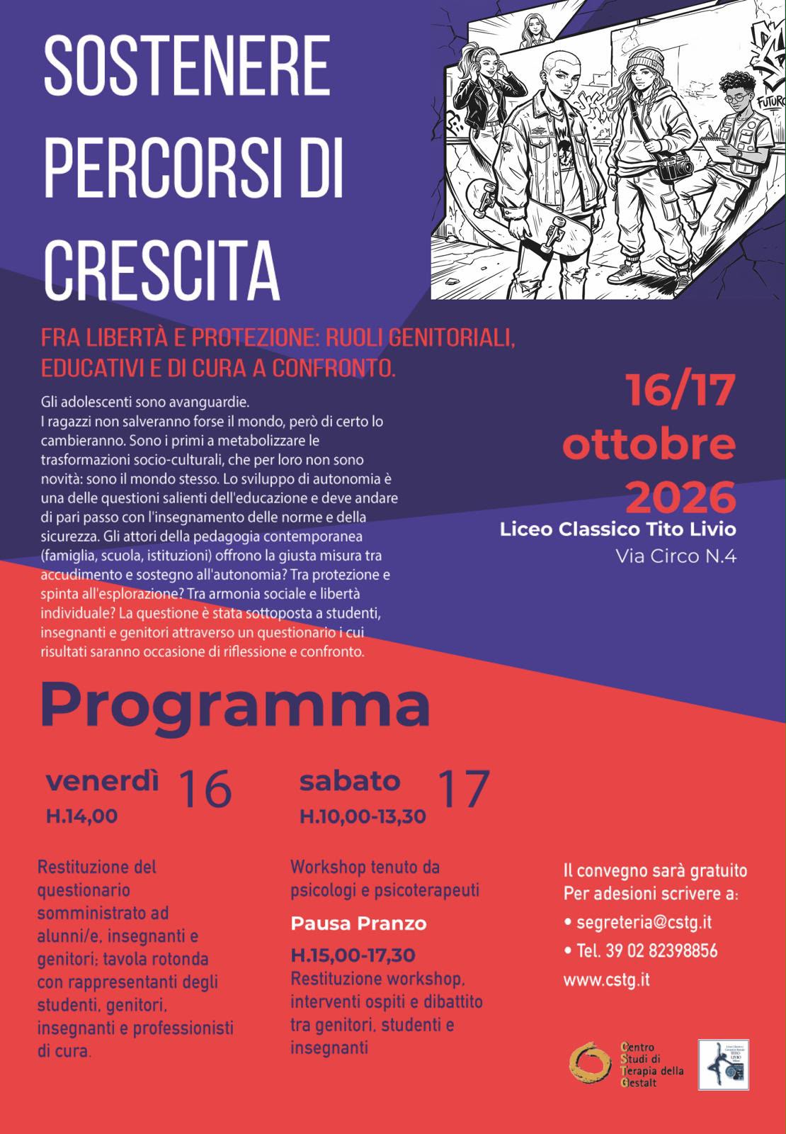 Locandina del convegno Sostenere percorsi di crescita, 16 e 17 ottobre 2026, Milano