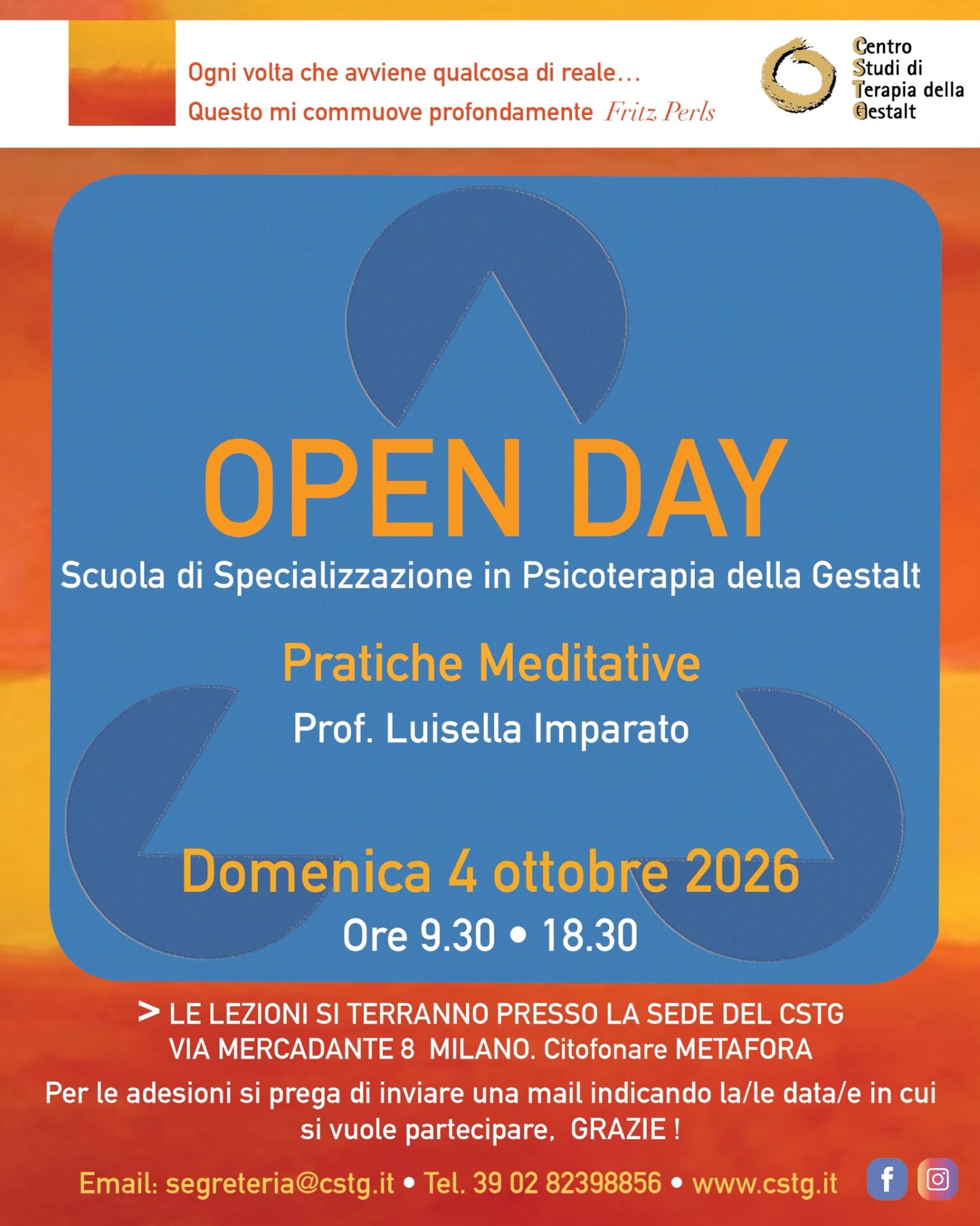Locandina Open Day Pratiche Meditative del 4 ottobre 2026