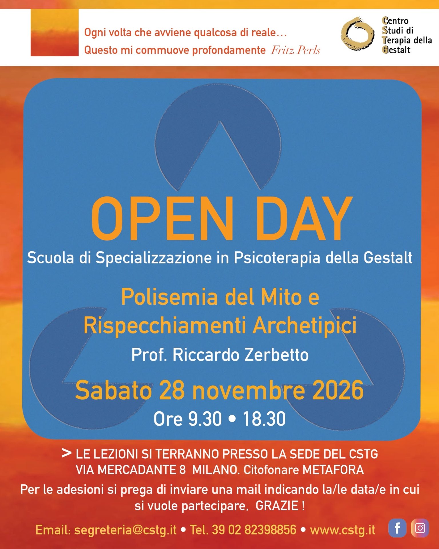 Locandina Open Day Polisemia del Mito e Rispecchiamenti Archetipici del 28 novembre 2026
