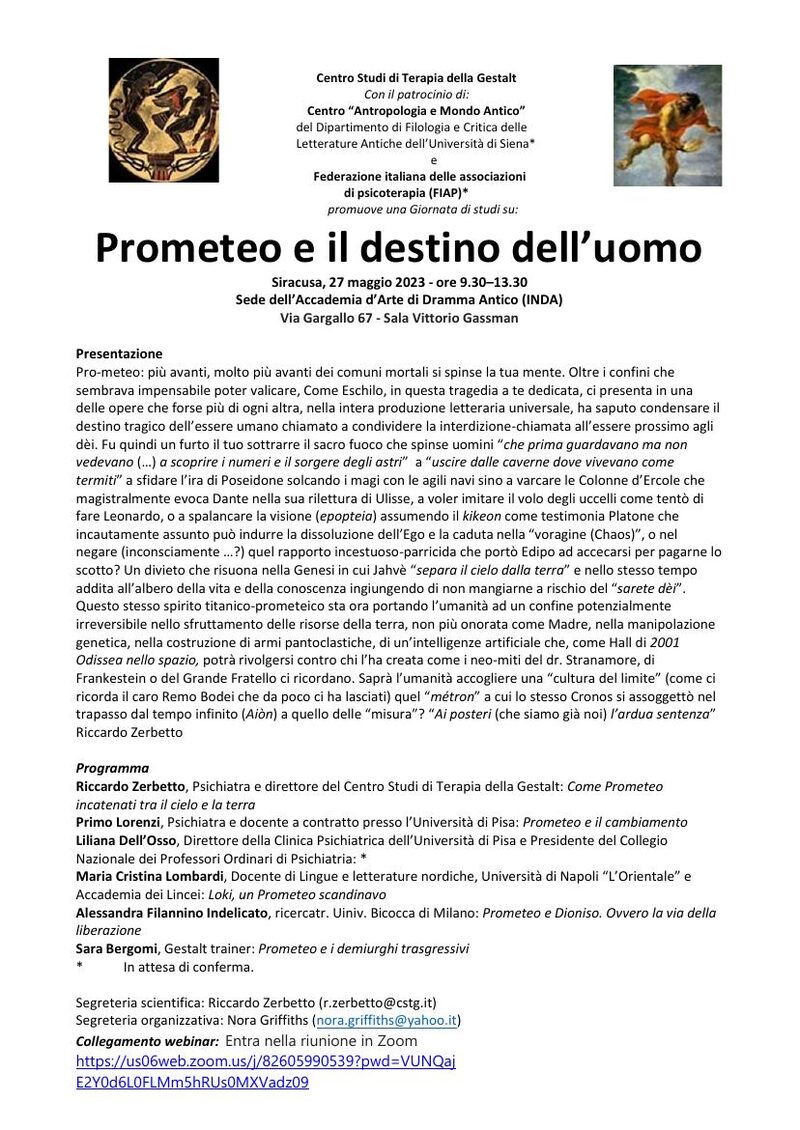 Locandina 2023: Prometeo e il destino dell'uomo